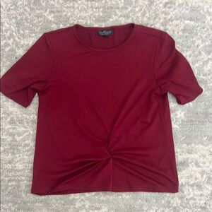 Topshop Red Tie Front Short Sleeve Tee